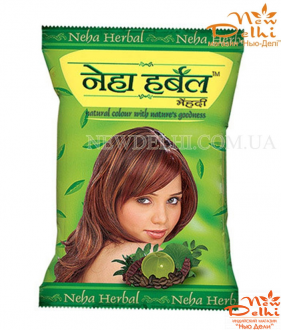 Индийская Хна с каркаде для волос Neha  Herbal (20 грамм)-при окраске цвет махагон или красноватый каштановый.